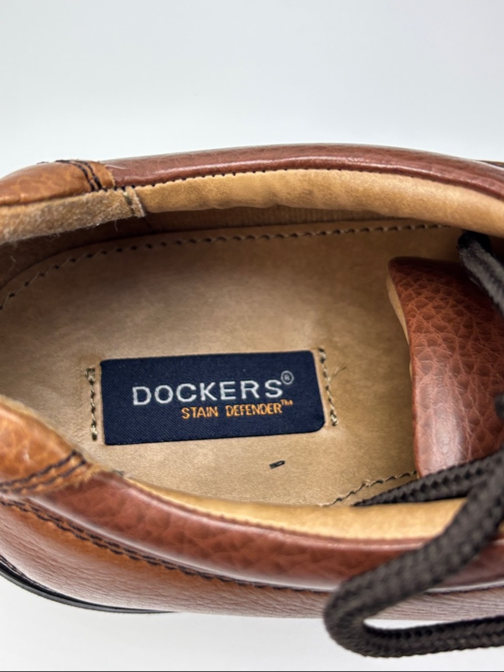 Dockers Men's Stain Defender Dark Tan Lace-Up Shoes - size 10.5 Wide NEW - Picture 8 of 9